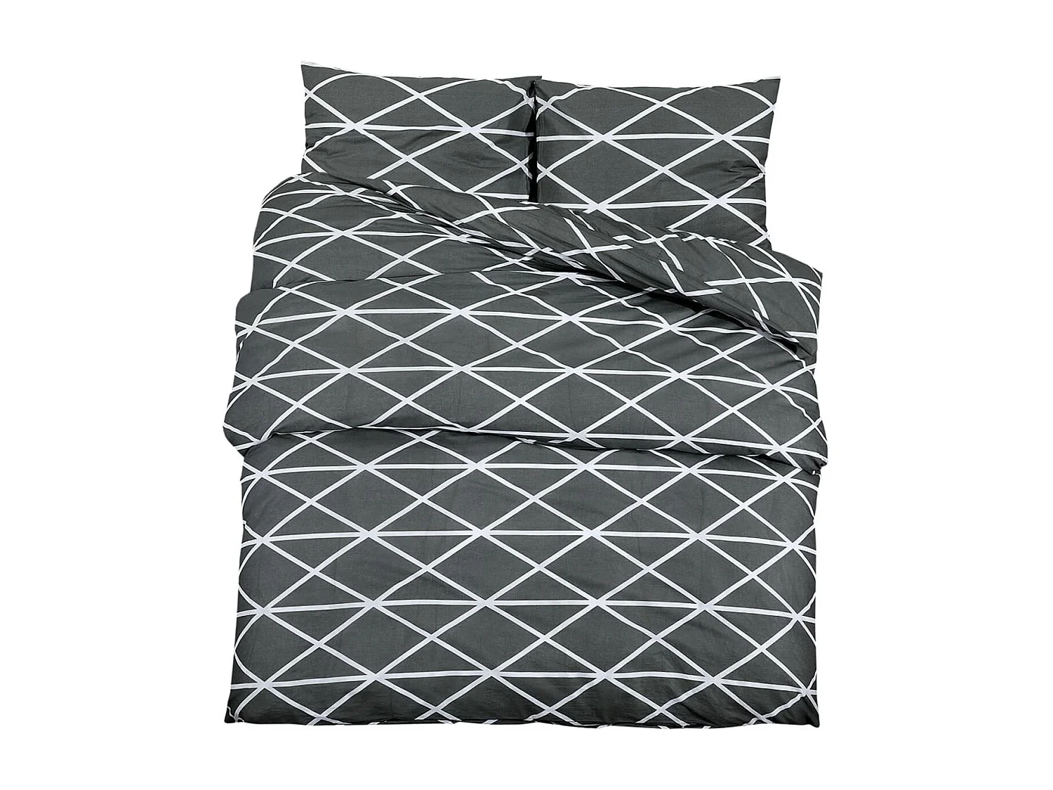 vidaXL Ensemble de housse de couette Gris 220x240 cm Coton