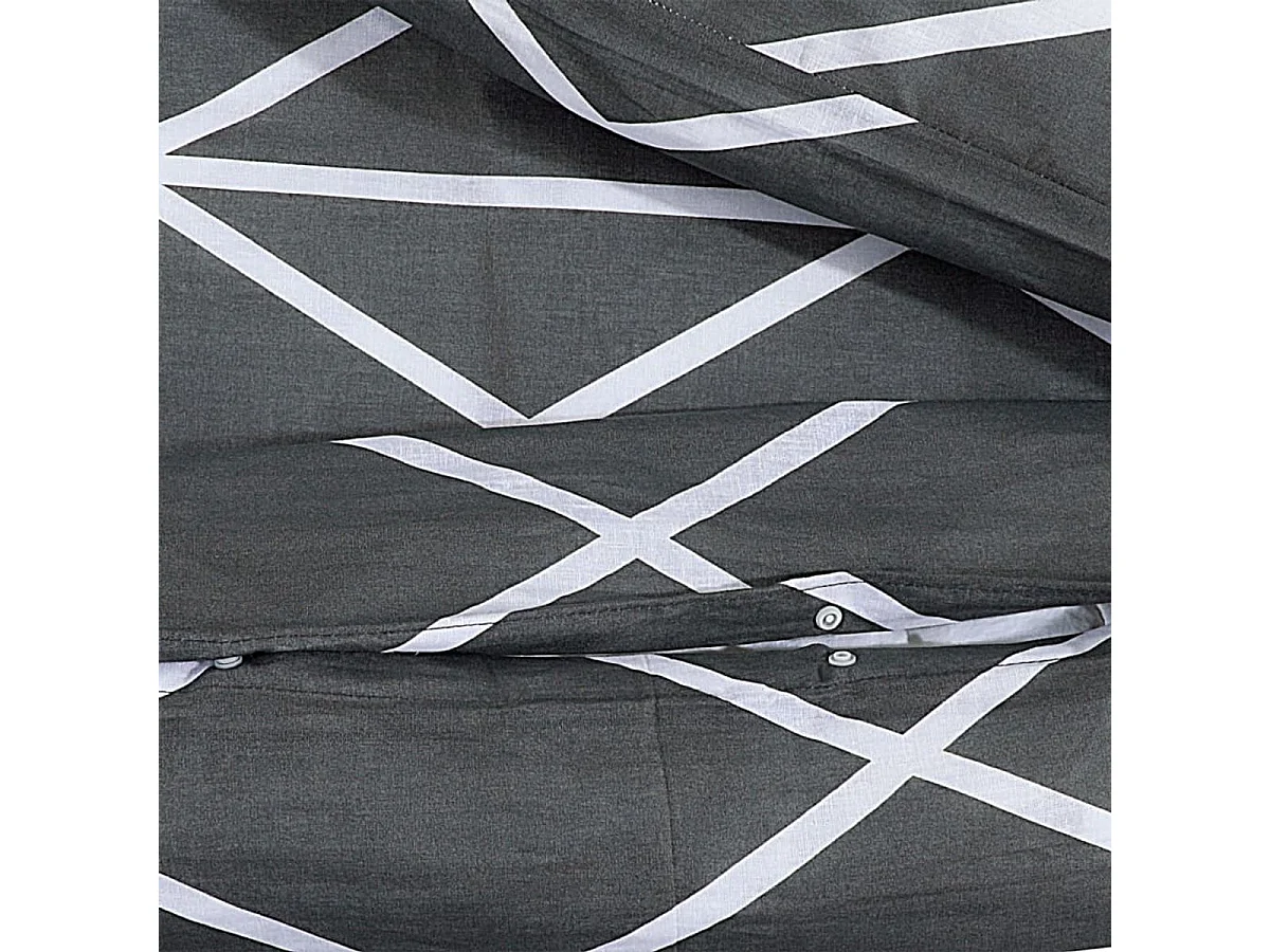 Bettwäsche-Set Grau 140x200 cm Baumwolle