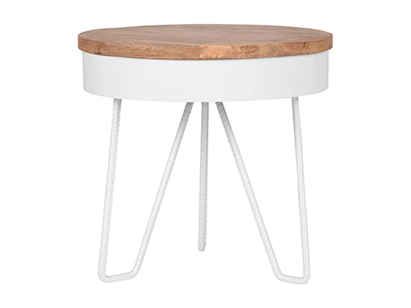 LABEL51 Bijzettafel Saran - Wit - Metaal - Rond - 44 cm