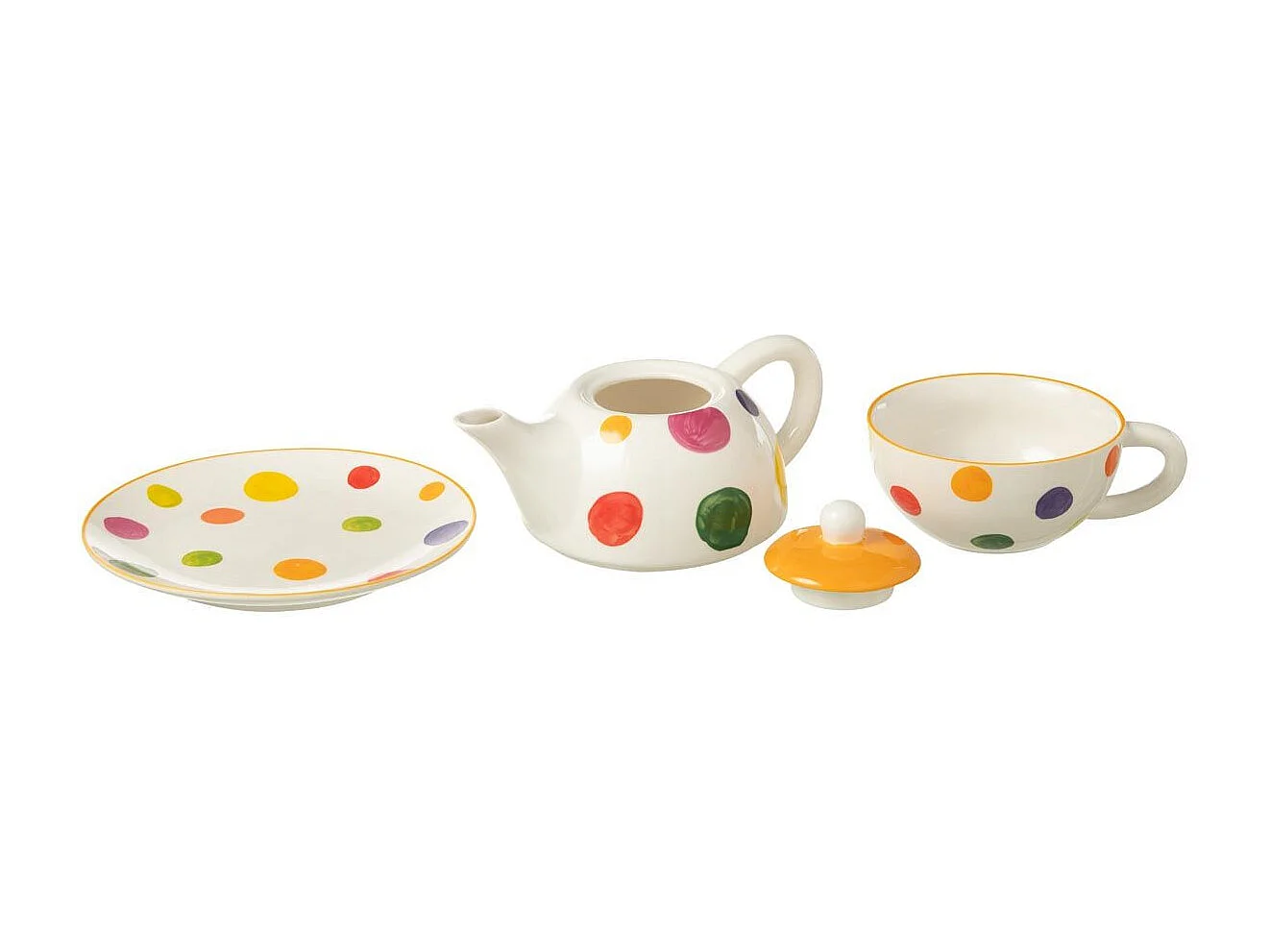 Théière & Tasse avec Sous-Tasse "Pop Art" 19cm Multicolore