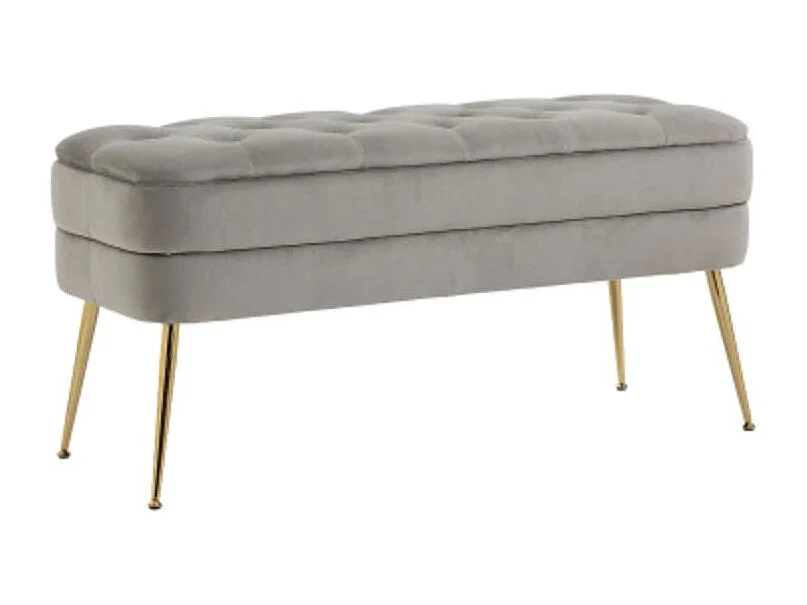 Banc d'extrémité de chambre avec espace de rangement en velours