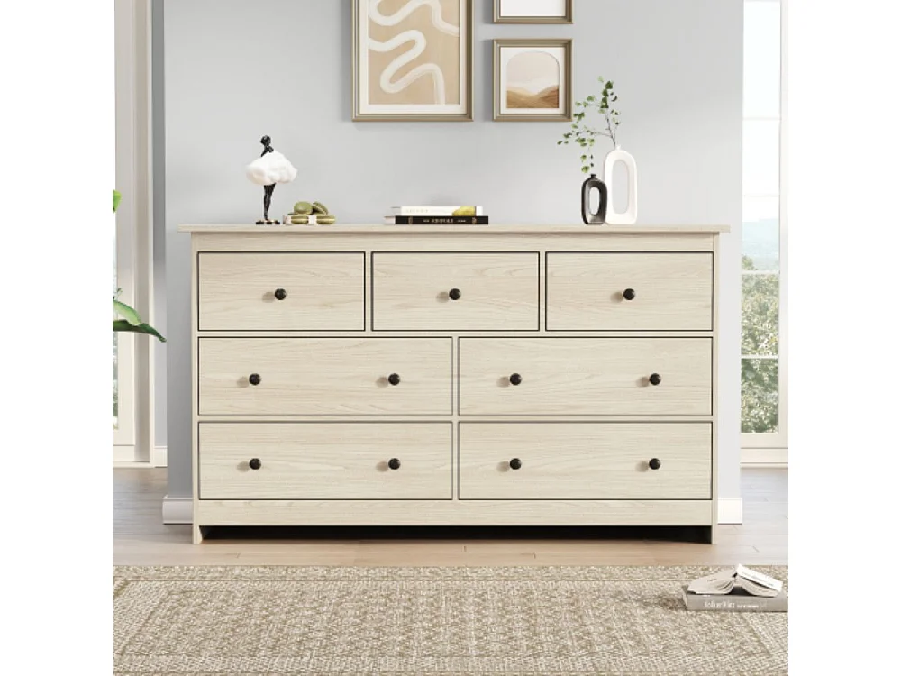 Houten buffetkast met 7 laden en verfijnde afwerkingen - 140*40*82 cm.