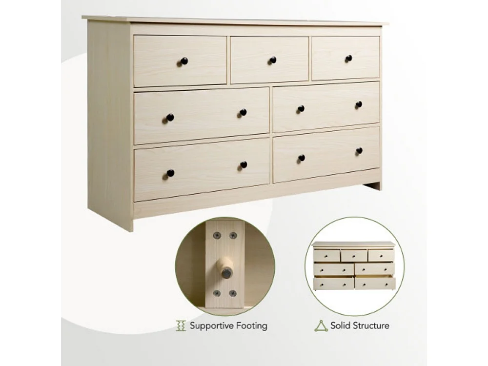 Houten buffetkast met 7 laden en verfijnde afwerkingen - 140*40*82 cm.