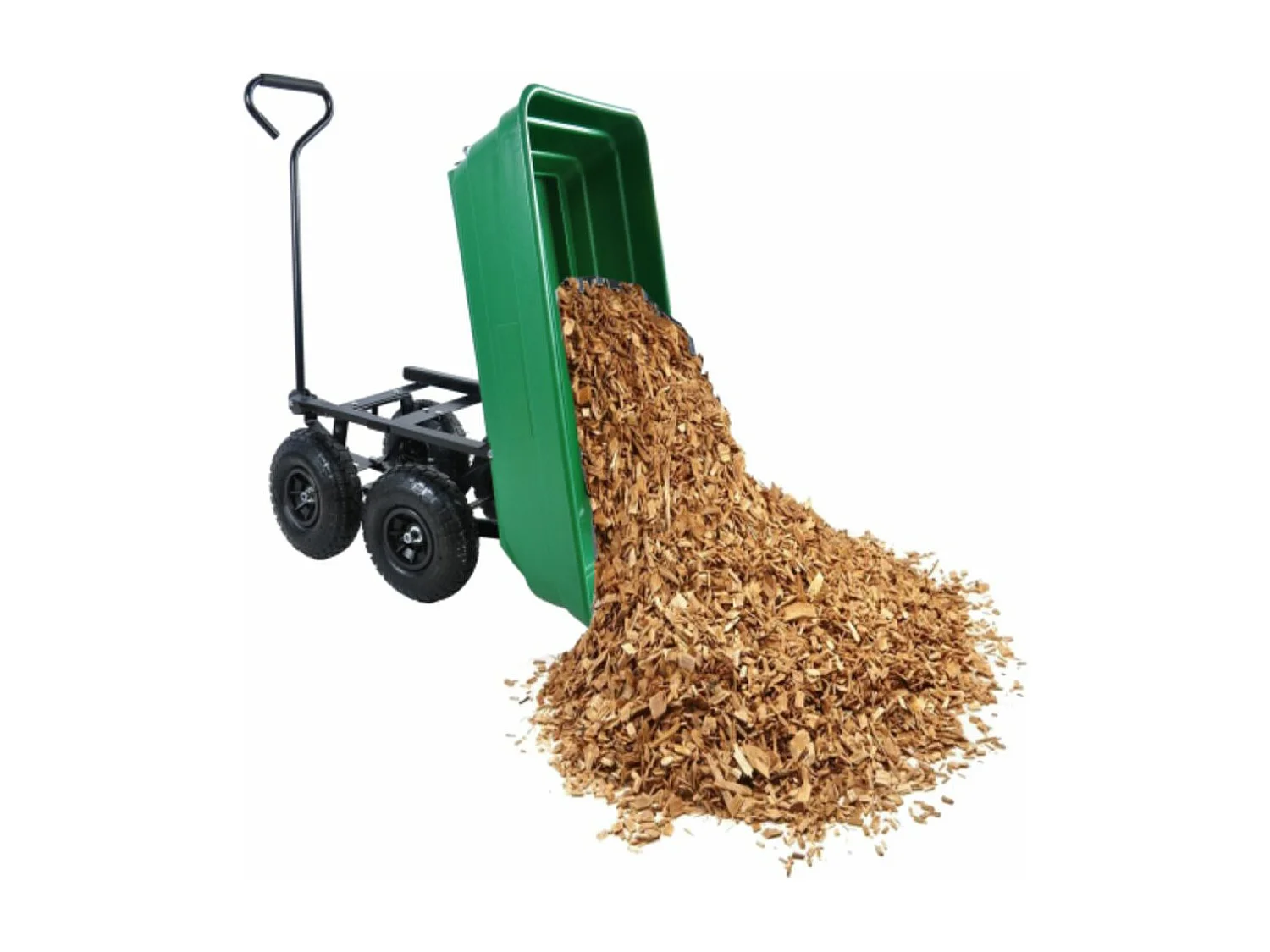 Reboque dobrável Poly Garden com estrutura de aço, caçamba de 75 litros