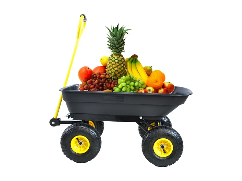 Vielseitiger Gartenanhänger mit Stahlrahmen und 10-Zoll-Reifen