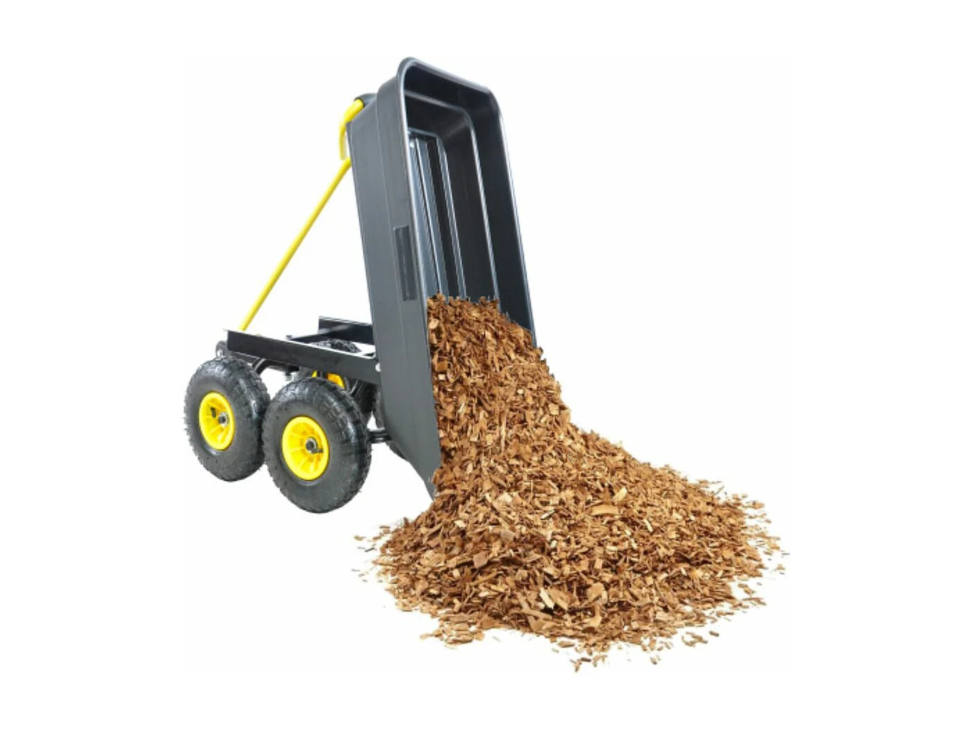 Remorque de jardin polyvalente avec cadre en acier et pneus de 10 pouces