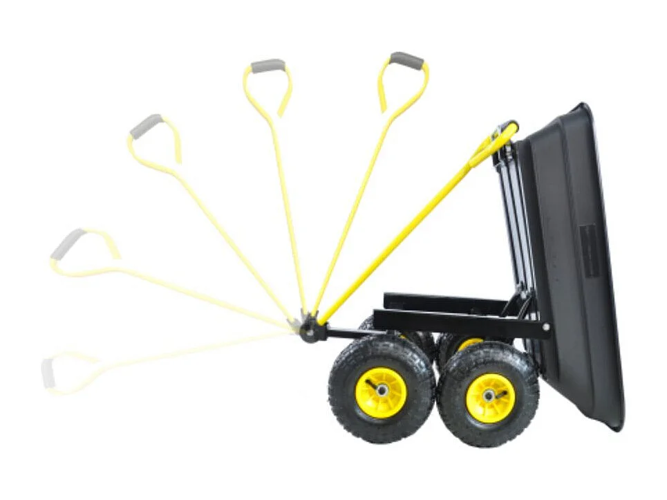 Veelzijdige tuinaanhanger met stalen frame en 10-inch banden