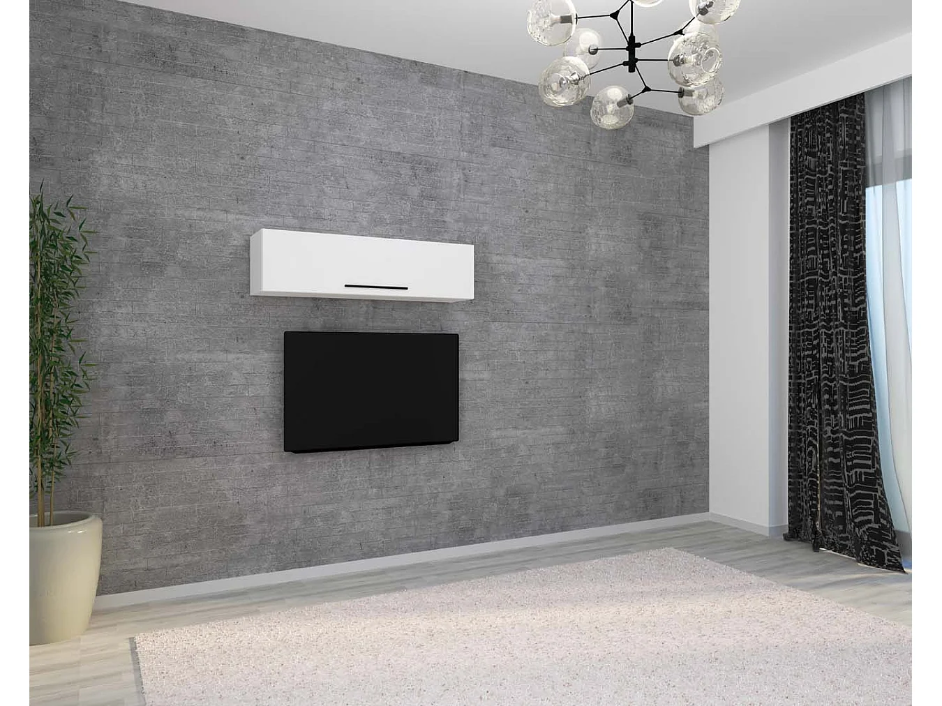 VCM Bois Étagère murale Étagère suspendue Armoire murale pliante Arila XL (Blanc)