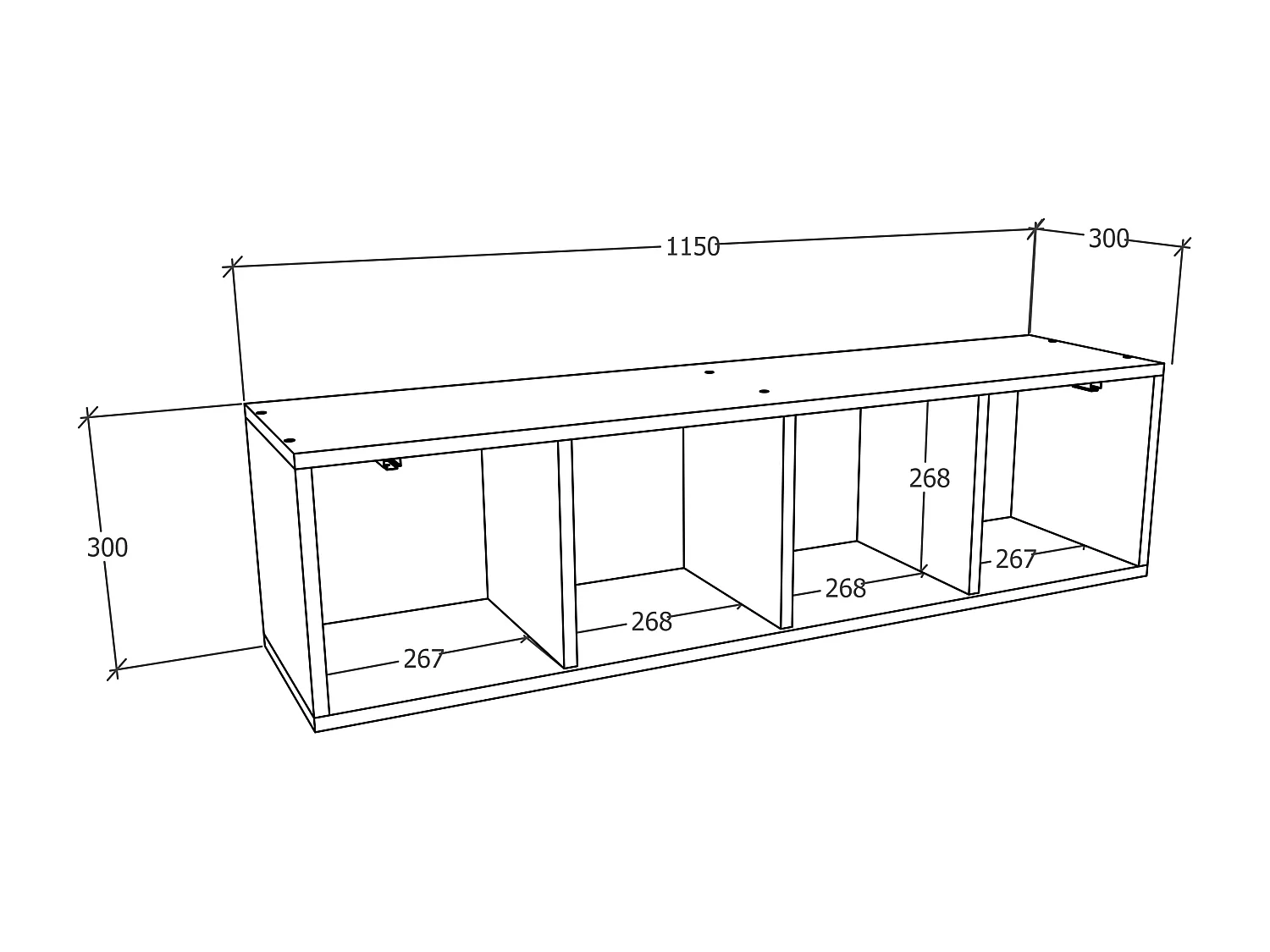 Armadio pieghevole a parete in legno Arila XL