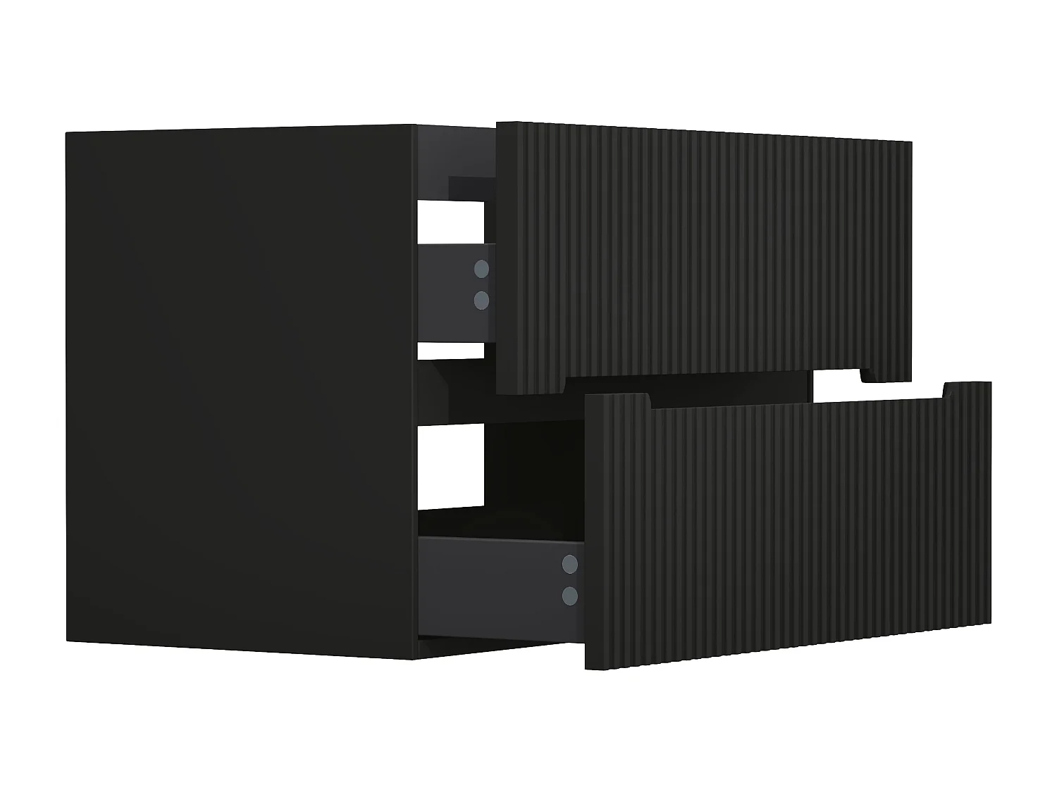 Waschbeckenunterschrank hängend - 80 cm - Schwarz gerippt - PAVANI