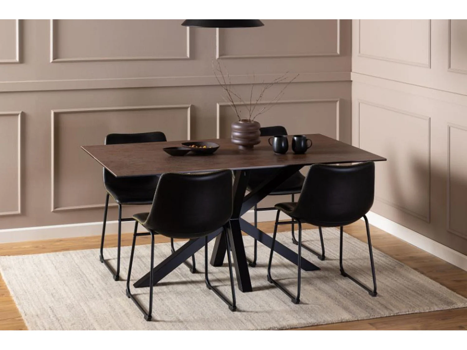 Table de salle à manger rectangulaire en céramique 6 places L160 - NEIVA