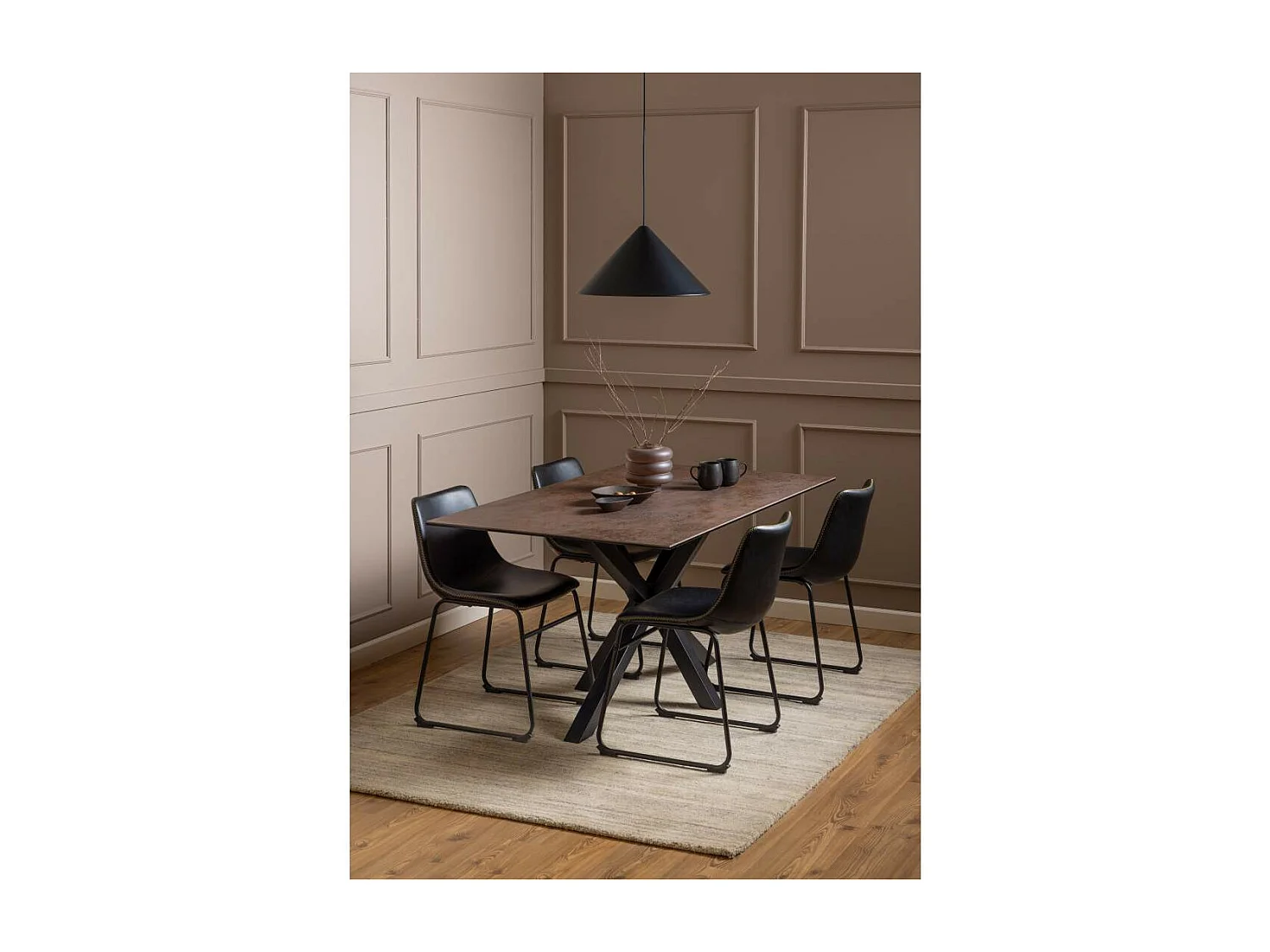 Table de salle à manger rectangulaire en céramique 6 places L160 - NEIVA