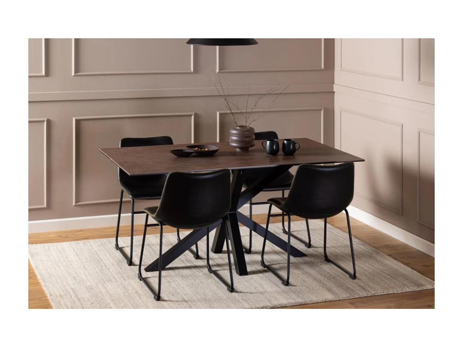 Table de salle à manger rectangulaire en céramique 6 places L160 - NEIVA