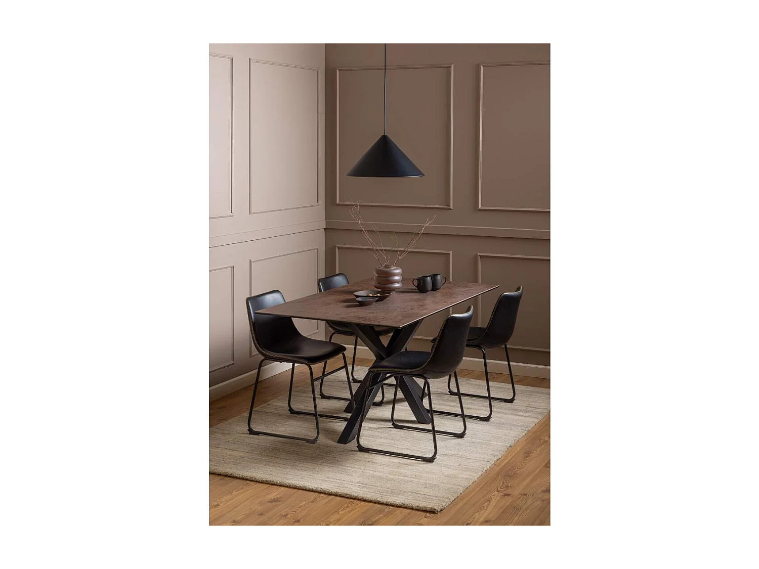 Table de salle à manger rectangulaire en céramique 6 places L160 - NEIVA