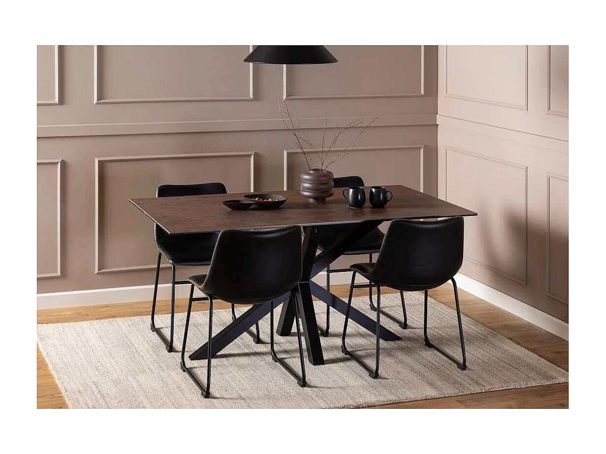 Table de salle à manger rectangulaire en céramique 6 places L160 - NEIVA