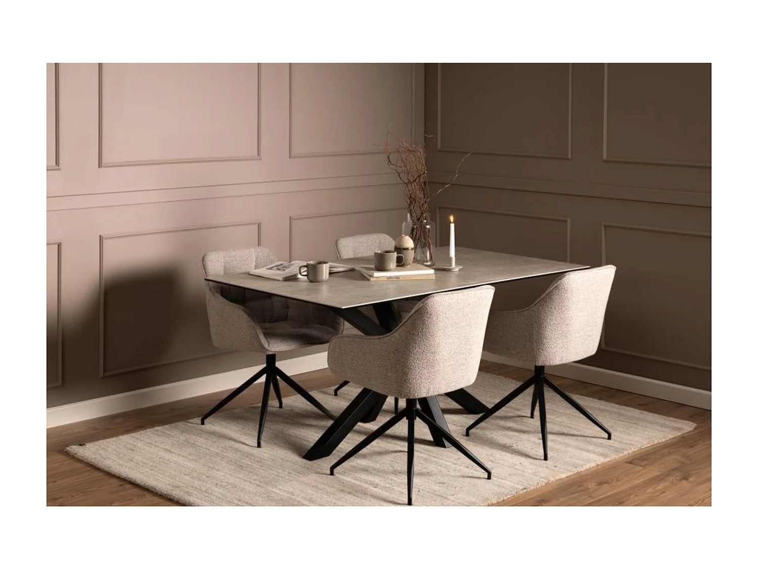 Table de salle à manger rectangulaire en céramique 6 places L160 - NEIVA