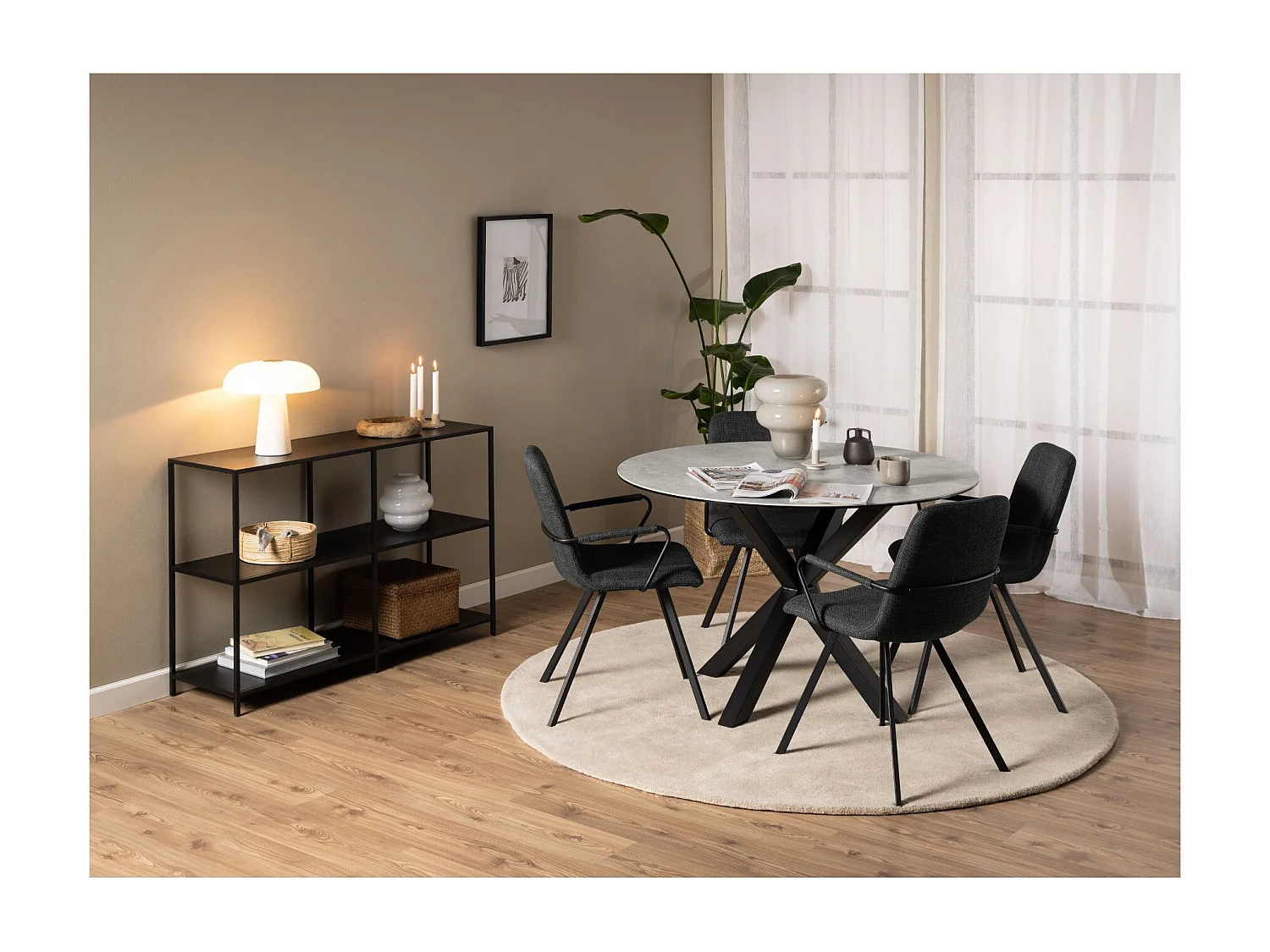 Sky eetkamertafel Ø119cm grijs.