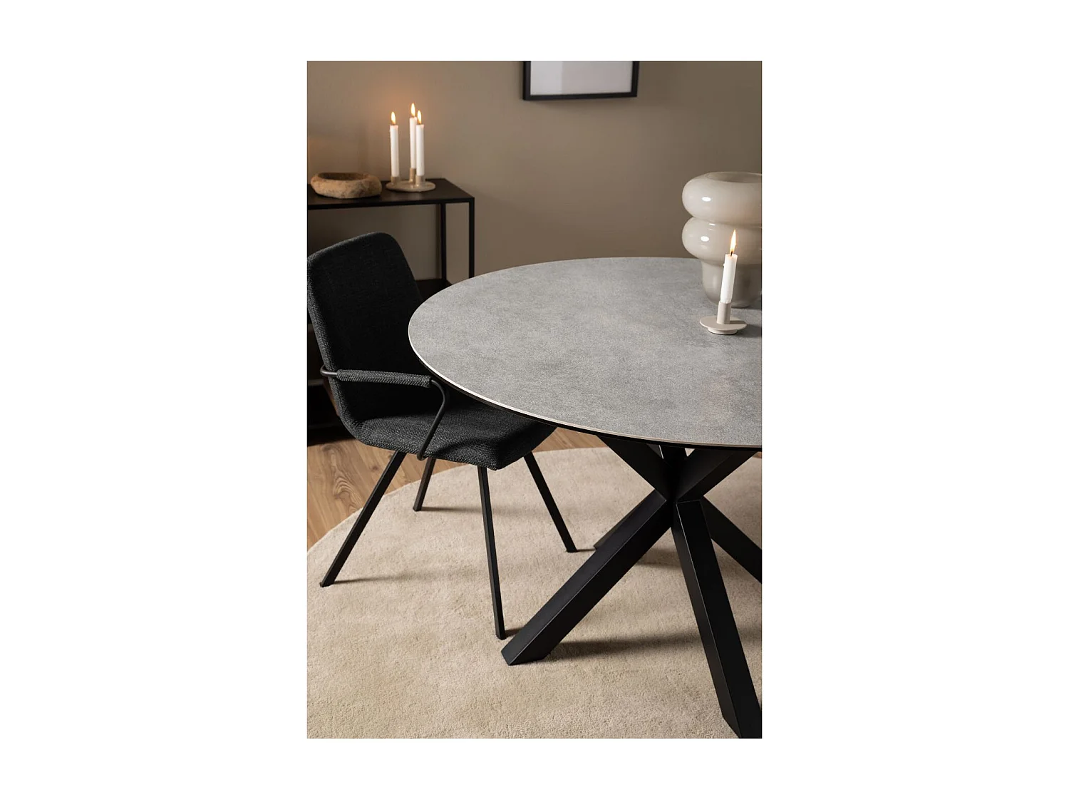 Sky eetkamertafel Ø119cm grijs.