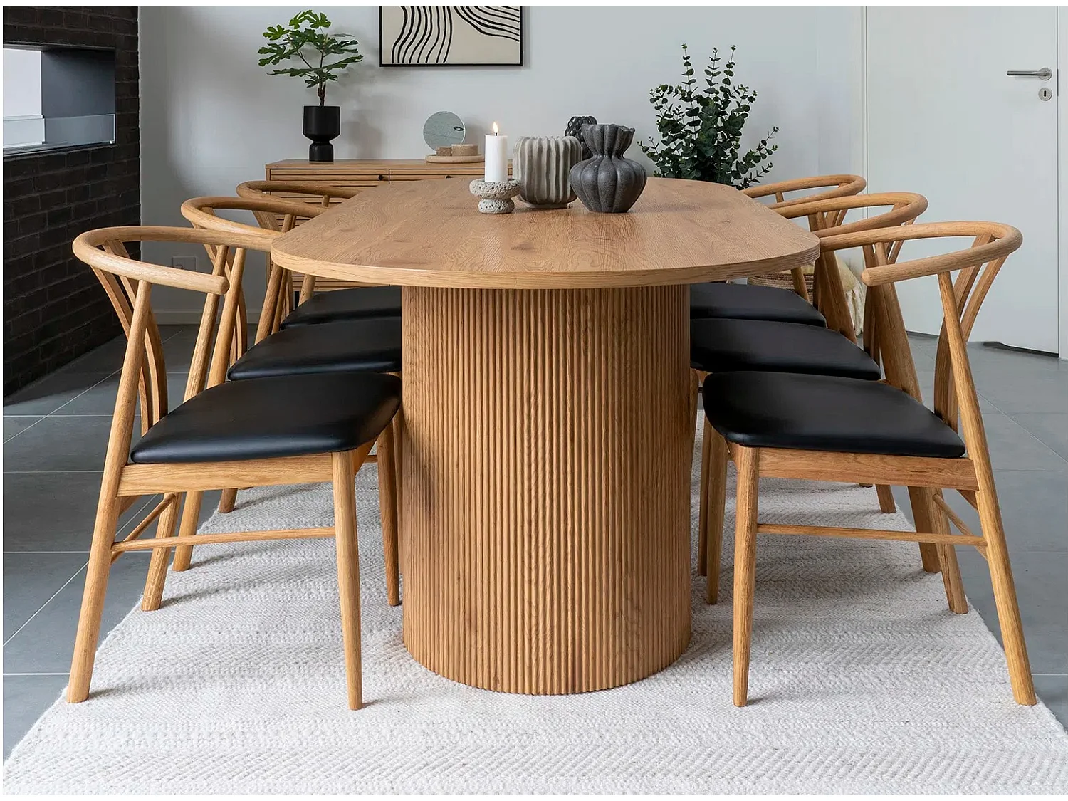 Table à manger ovale BOAVISTA 210cm - Style naturel-Marron