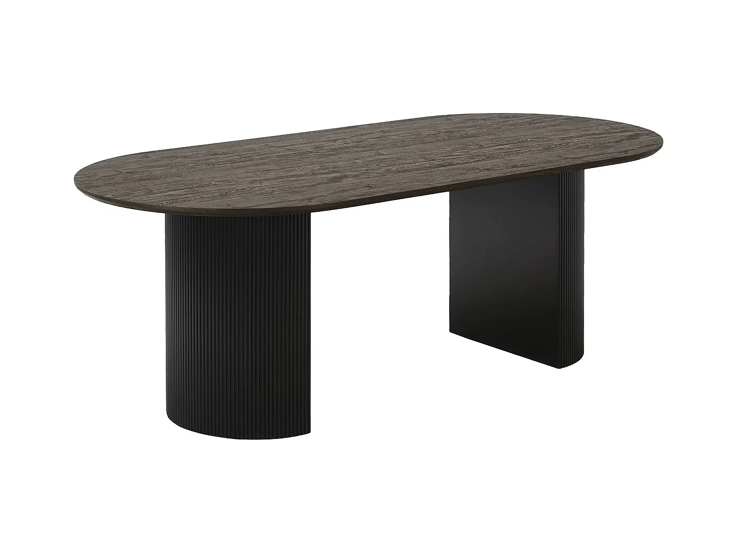 Table à manger ovale BOAVISTA 210cm - Style naturel-Marron