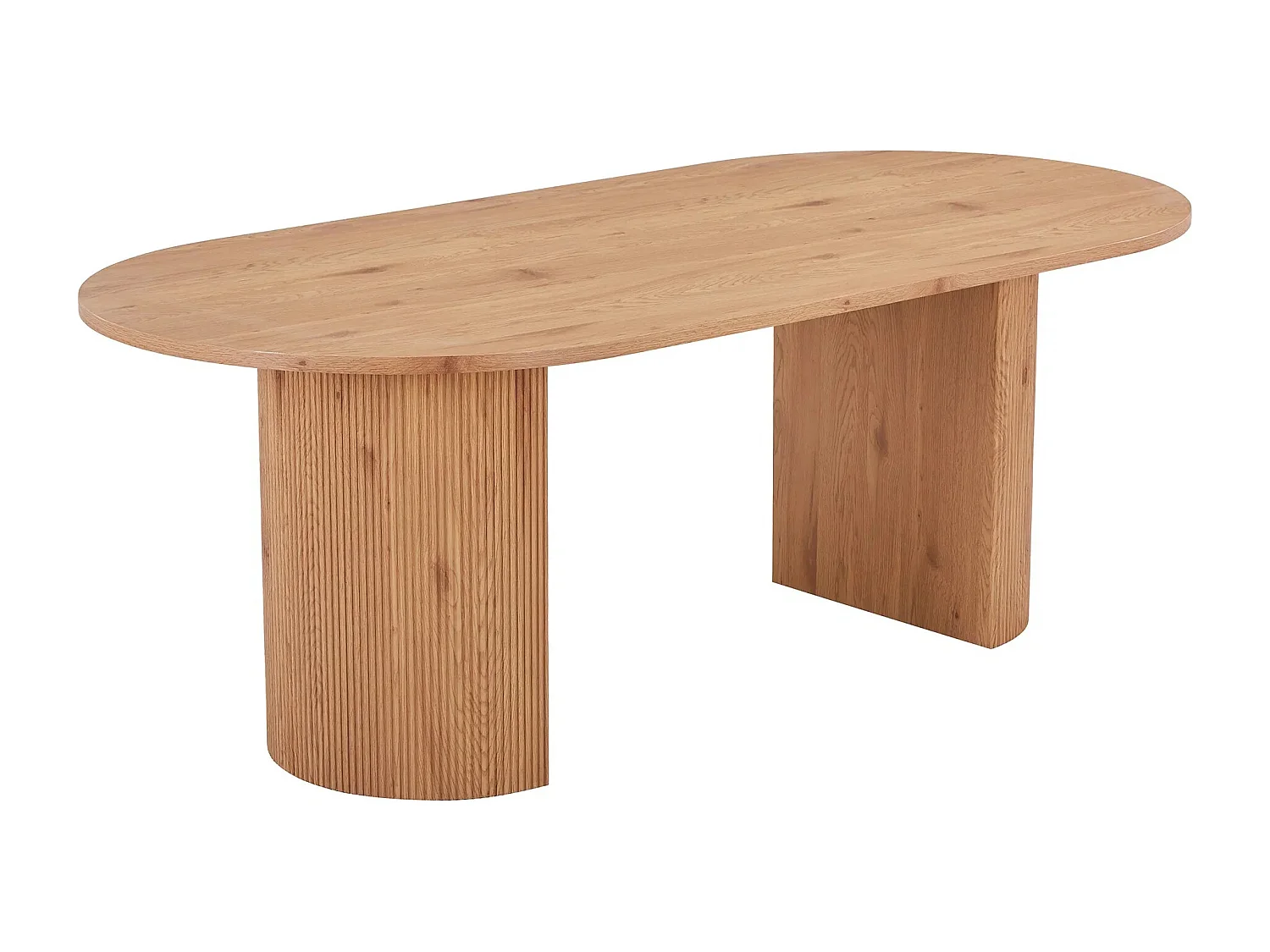 Table à manger ovale BOAVISTA 210cm - Style naturel-Marron