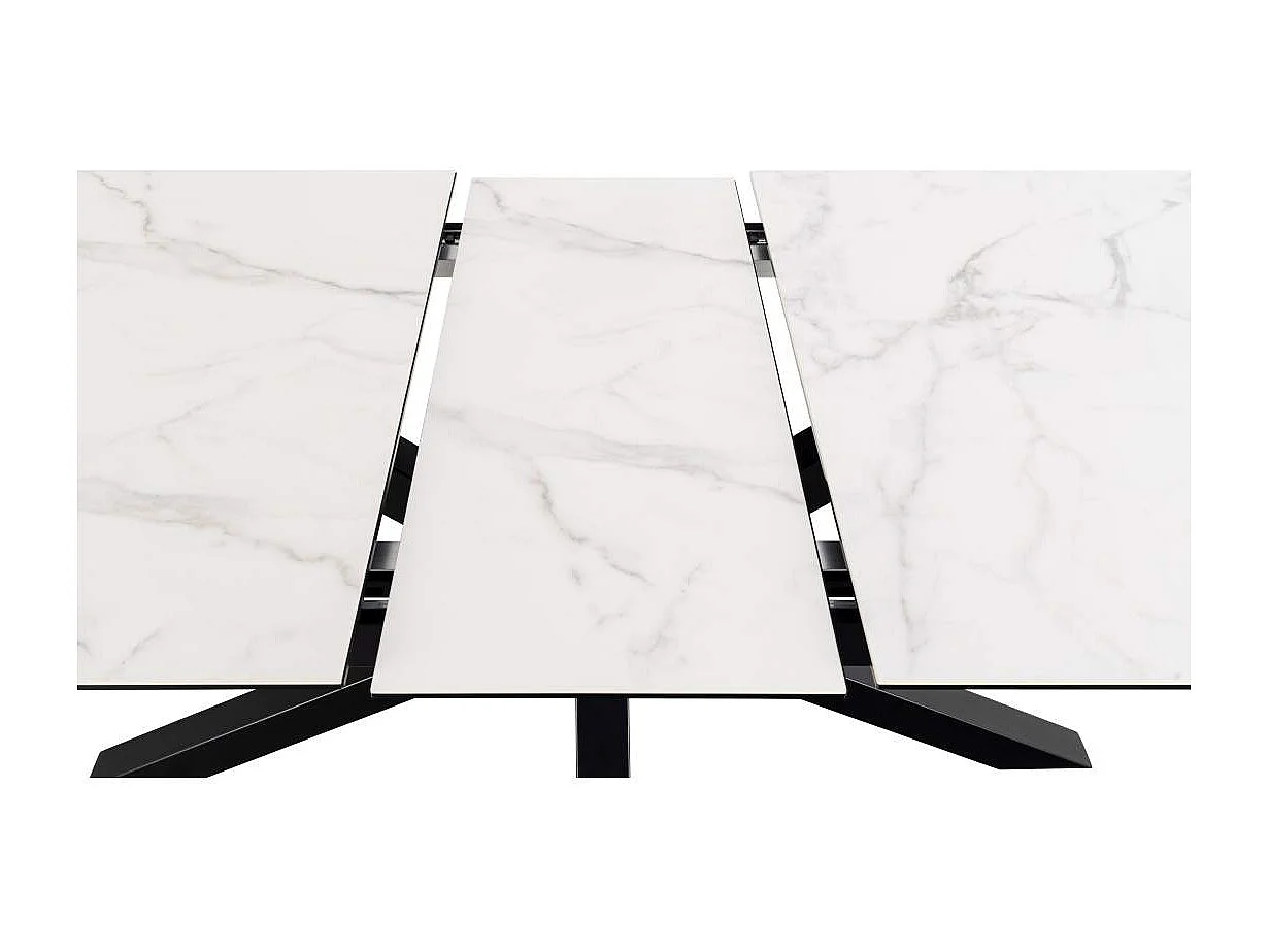 Heaven table de salle à manger 100x200/240cm avec 1 plateau supplémentaires blanc.