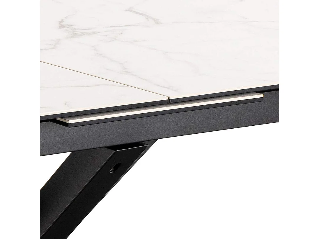 Heaven table de salle à manger 100x200/240cm avec 1 plateau supplémentaires blanc.