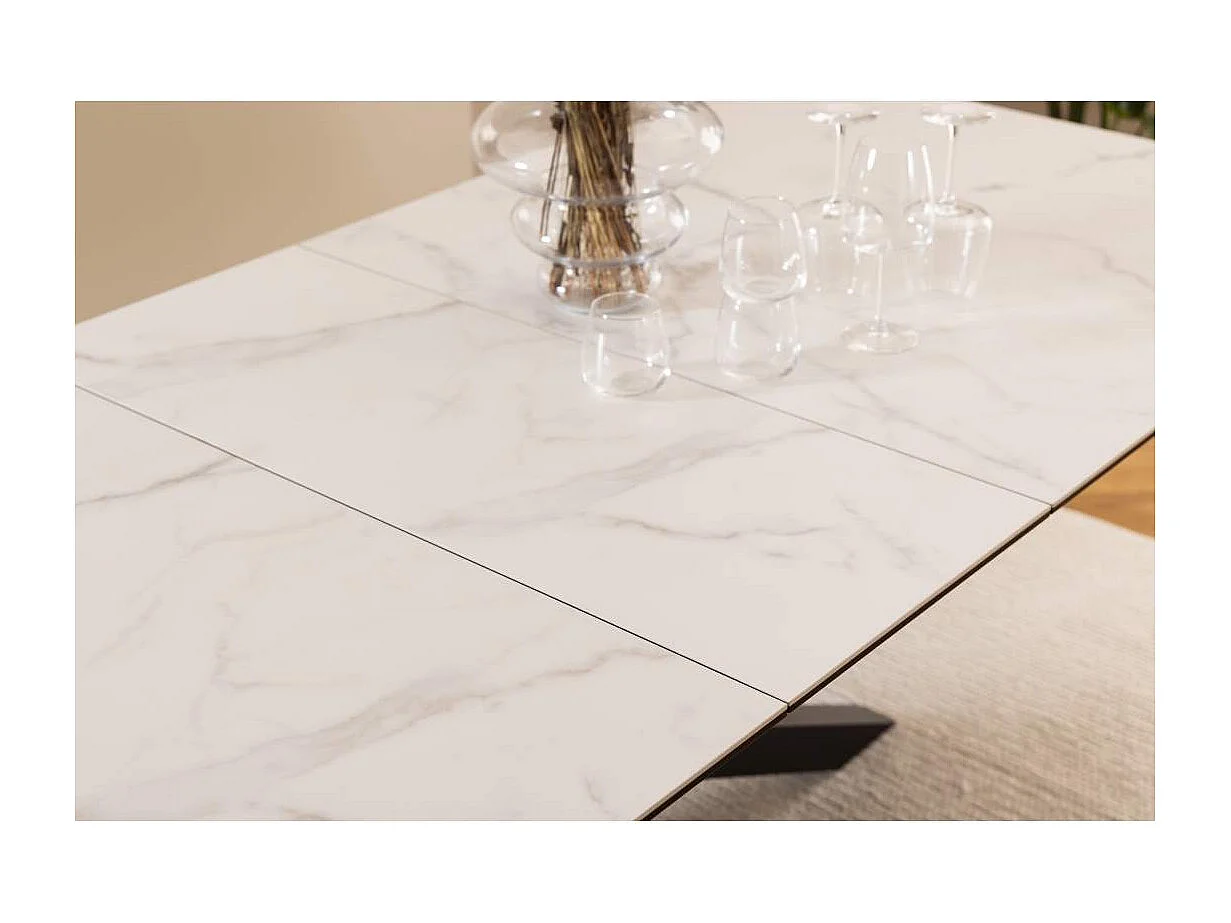 Heaven table de salle à manger 100x200/240cm avec 1 plateau supplémentaires blanc.