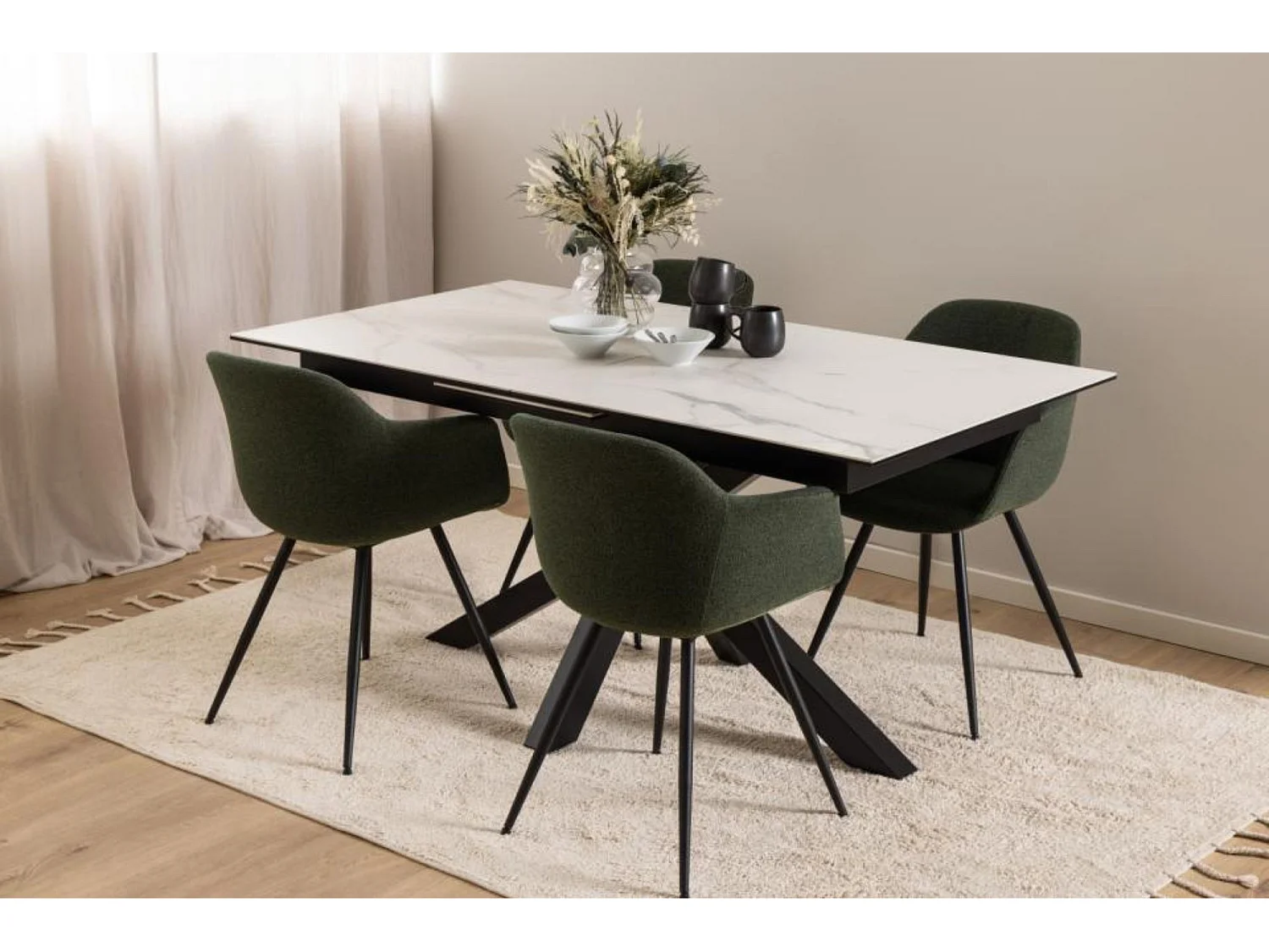 Table rectangulaire extensible en céramique L168/210 - NEIVA