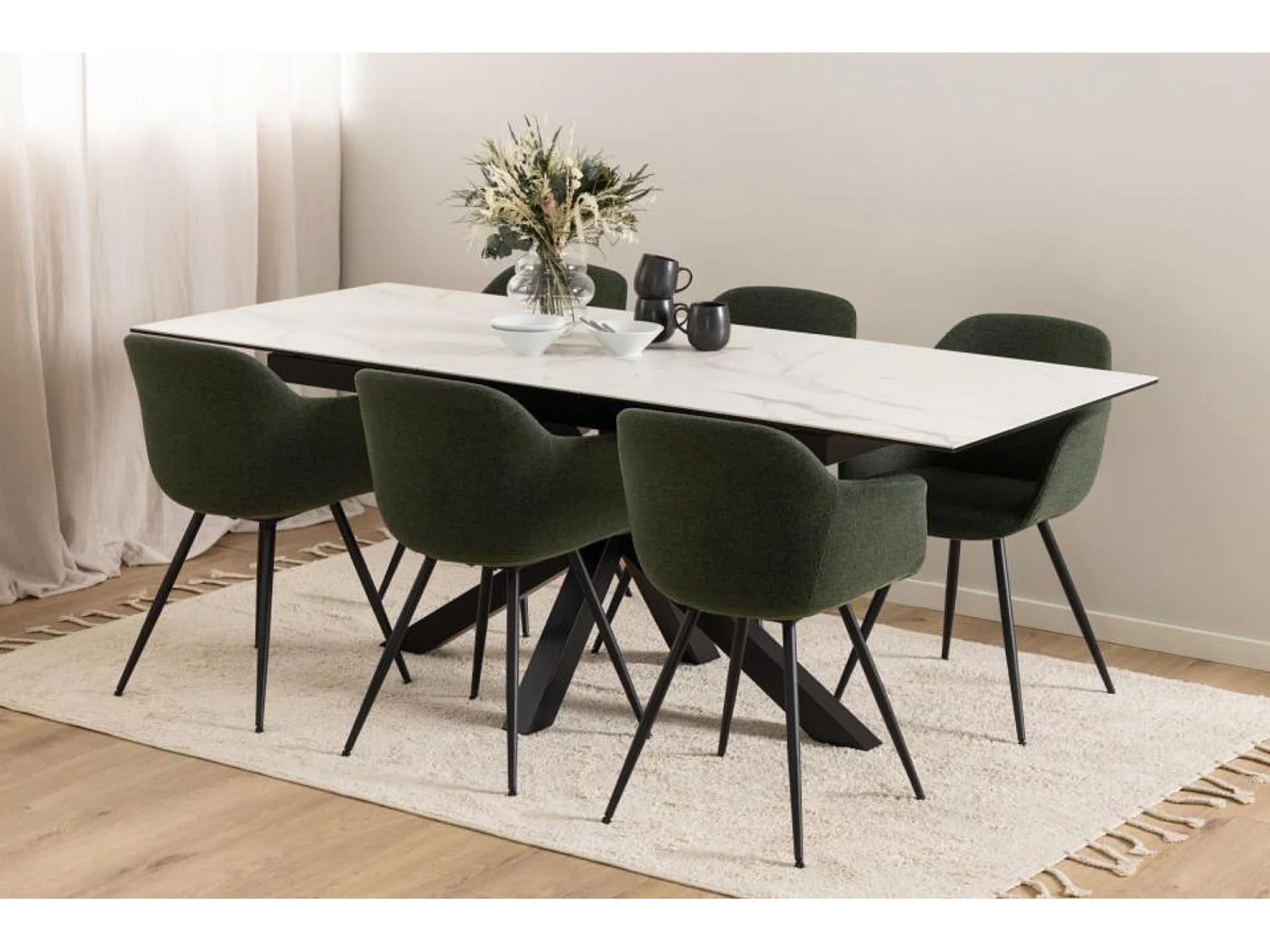 Table rectangulaire extensible en céramique L168/210 - NEIVA