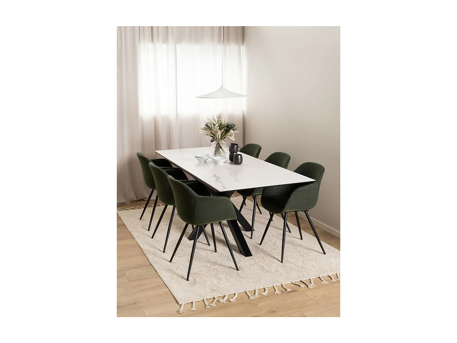 Table rectangulaire extensible en céramique L168/210 - NEIVA