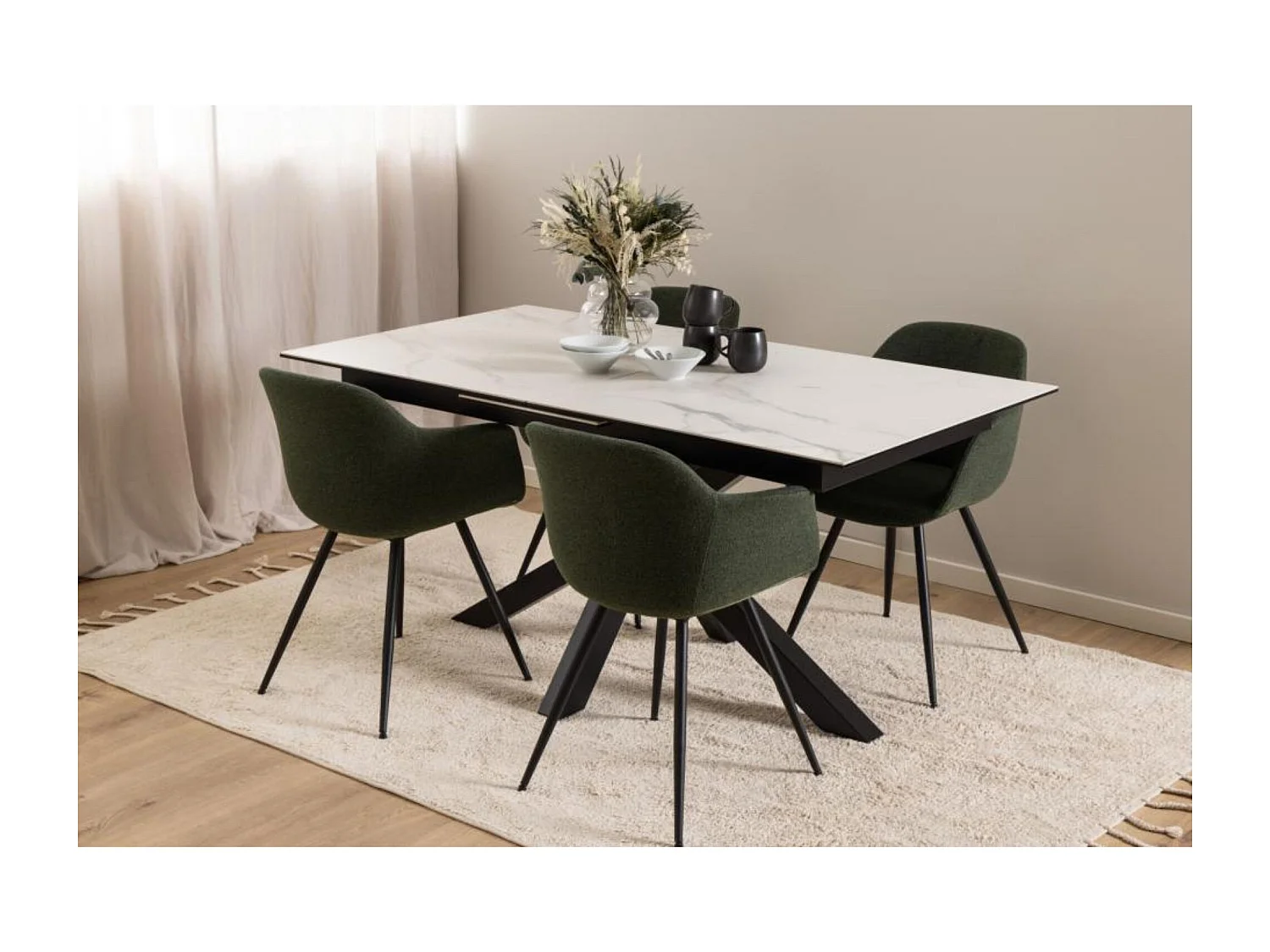 Table rectangulaire extensible en céramique L168/210 - NEIVA