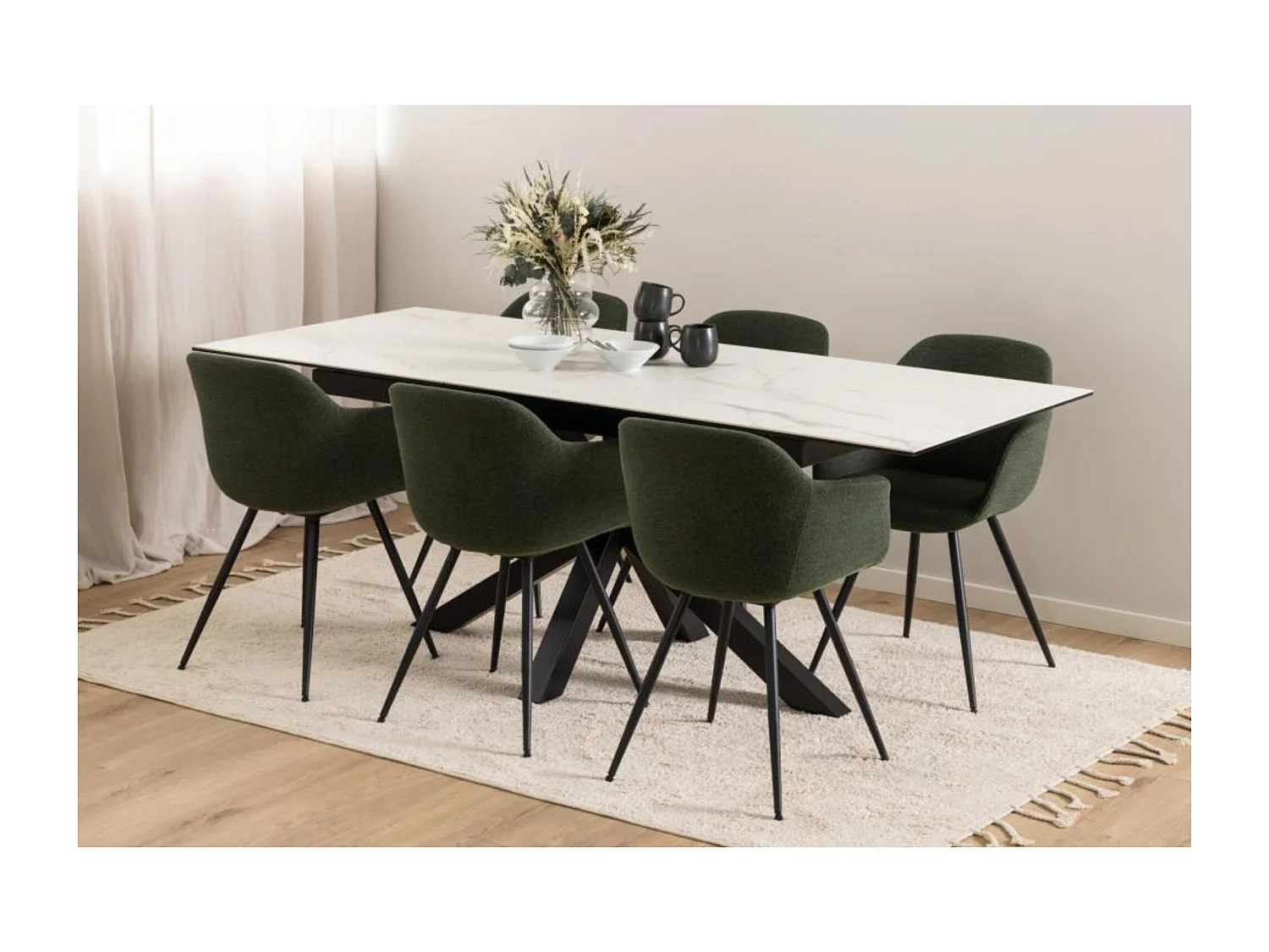 Table rectangulaire extensible en céramique L168/210 - NEIVA