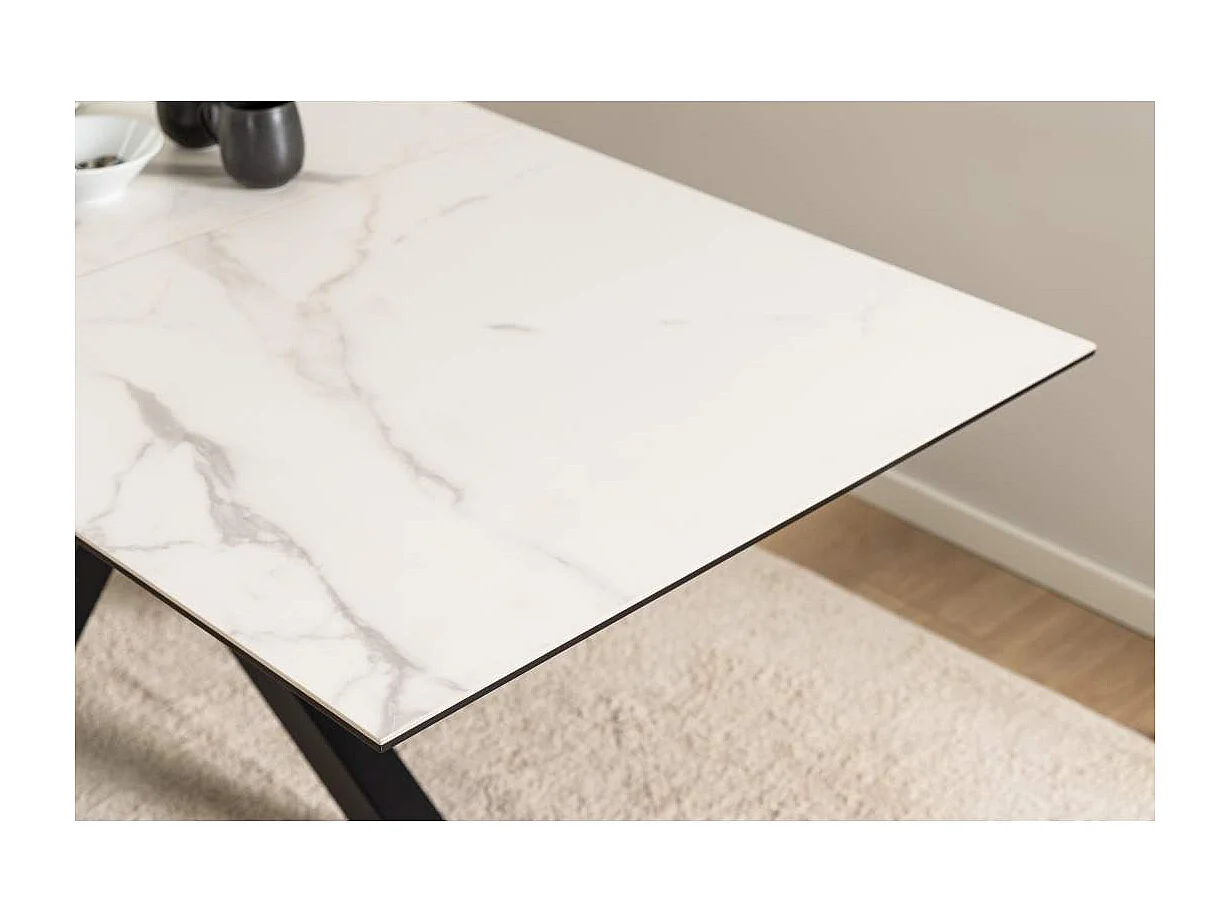Sky eetkamertafel 90x168/210cm met 1 extra plaat wit.