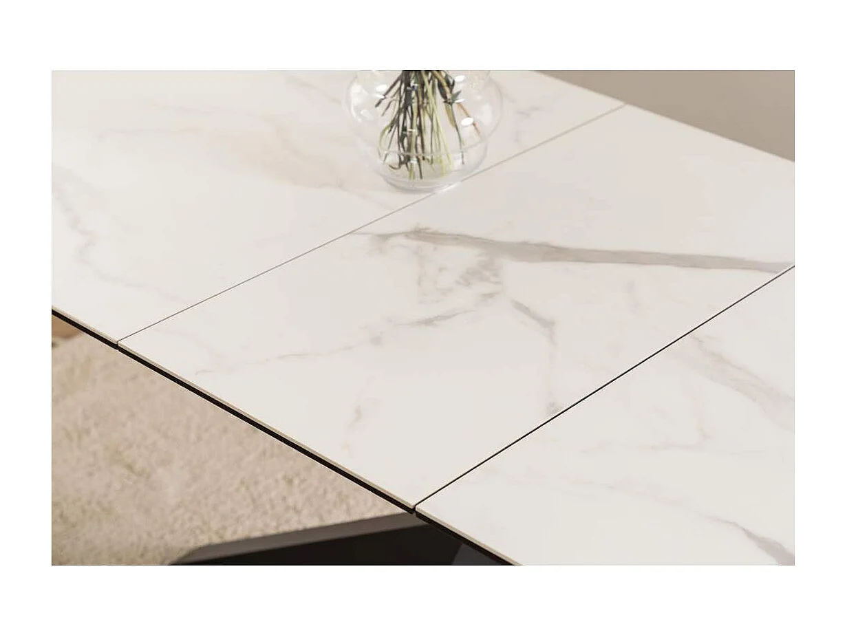 Sky eetkamertafel 90x168/210cm met 1 extra plaat wit.