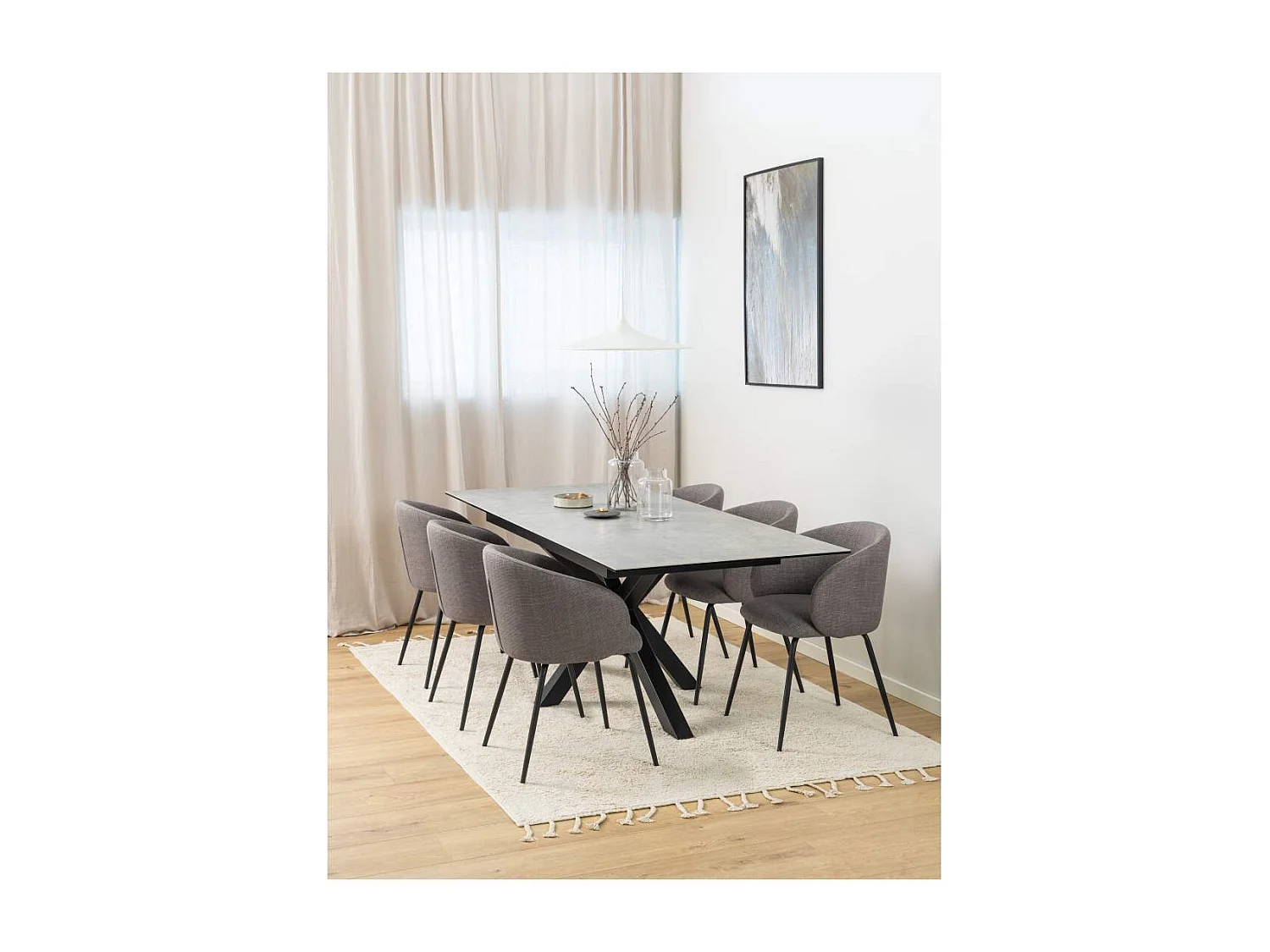Table rectangulaire extensible en céramique L168/210 - NEIVA