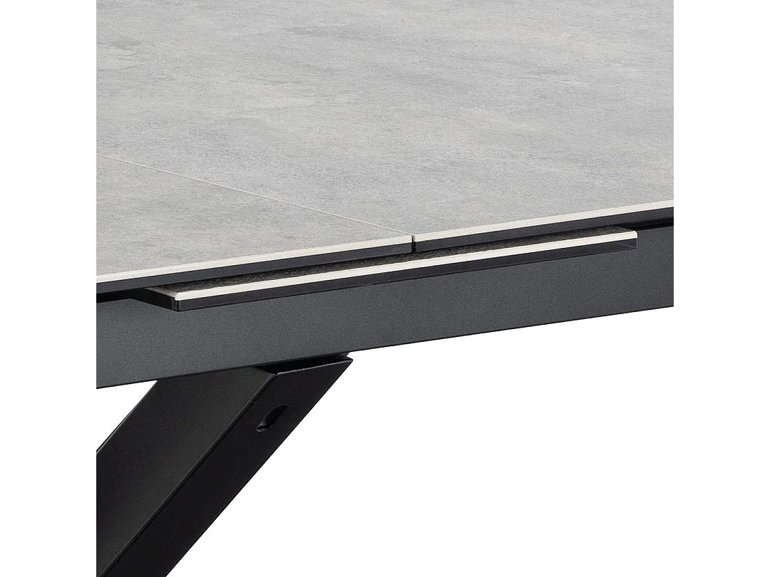 Sky eetkamertafel 90x168/210cm met 1 extra plaat grijs.