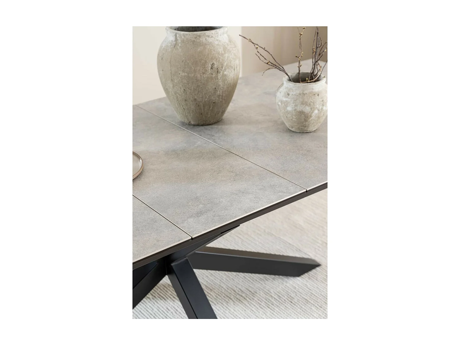 Table de salle à manger rectangulaire extensible en céramique 8/10 places L200/240 - NEIVA