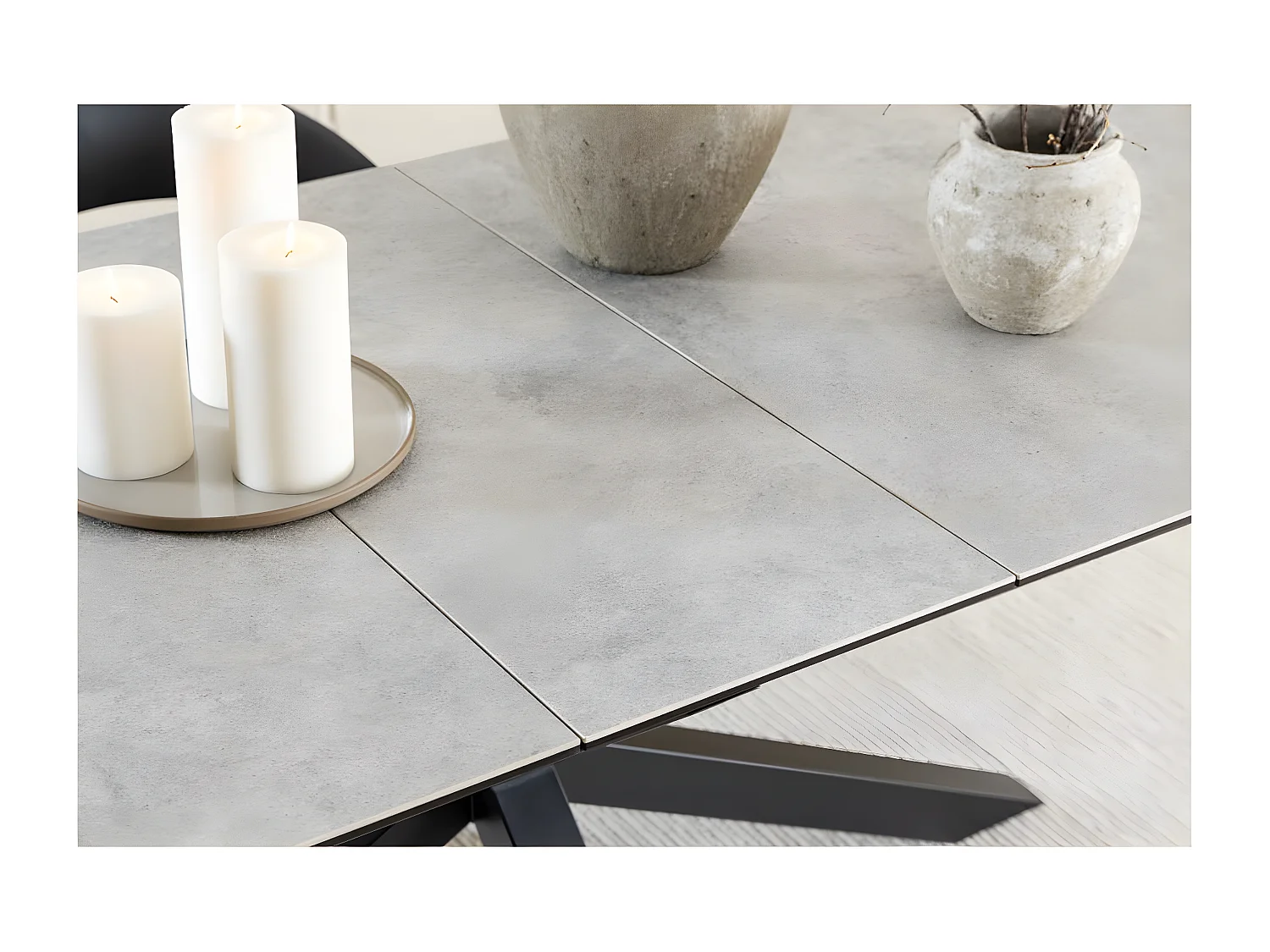 Table de salle à manger rectangulaire extensible en céramique 8/10 places L200/240 - NEIVA