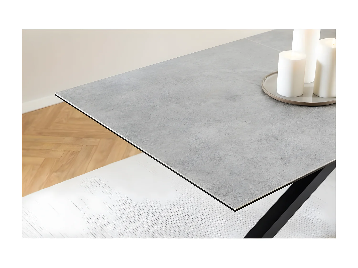 Table de salle à manger rectangulaire extensible en céramique 8/10 places L200/240 - NEIVA