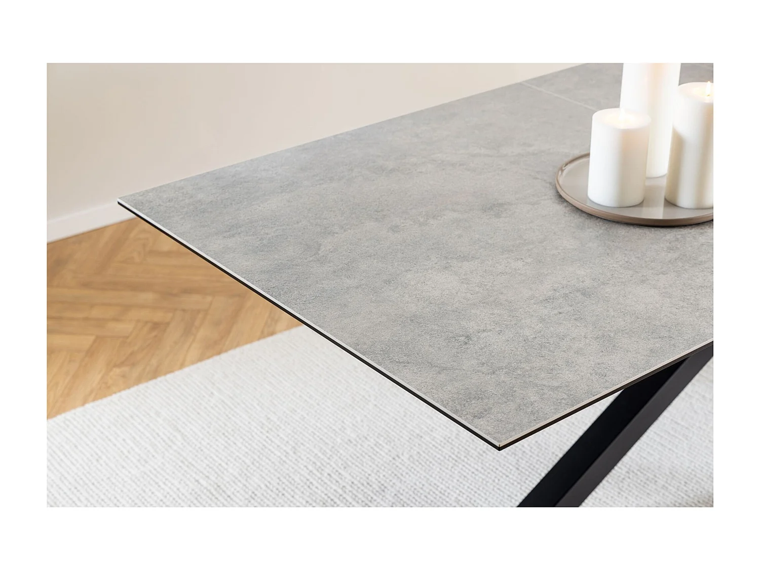 Sky eetkamertafel 100x200/240cm met 1 extra plaat grijs.