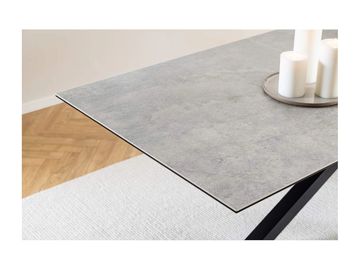 Sky eetkamertafel 100x200/240cm met 1 extra plaat grijs.