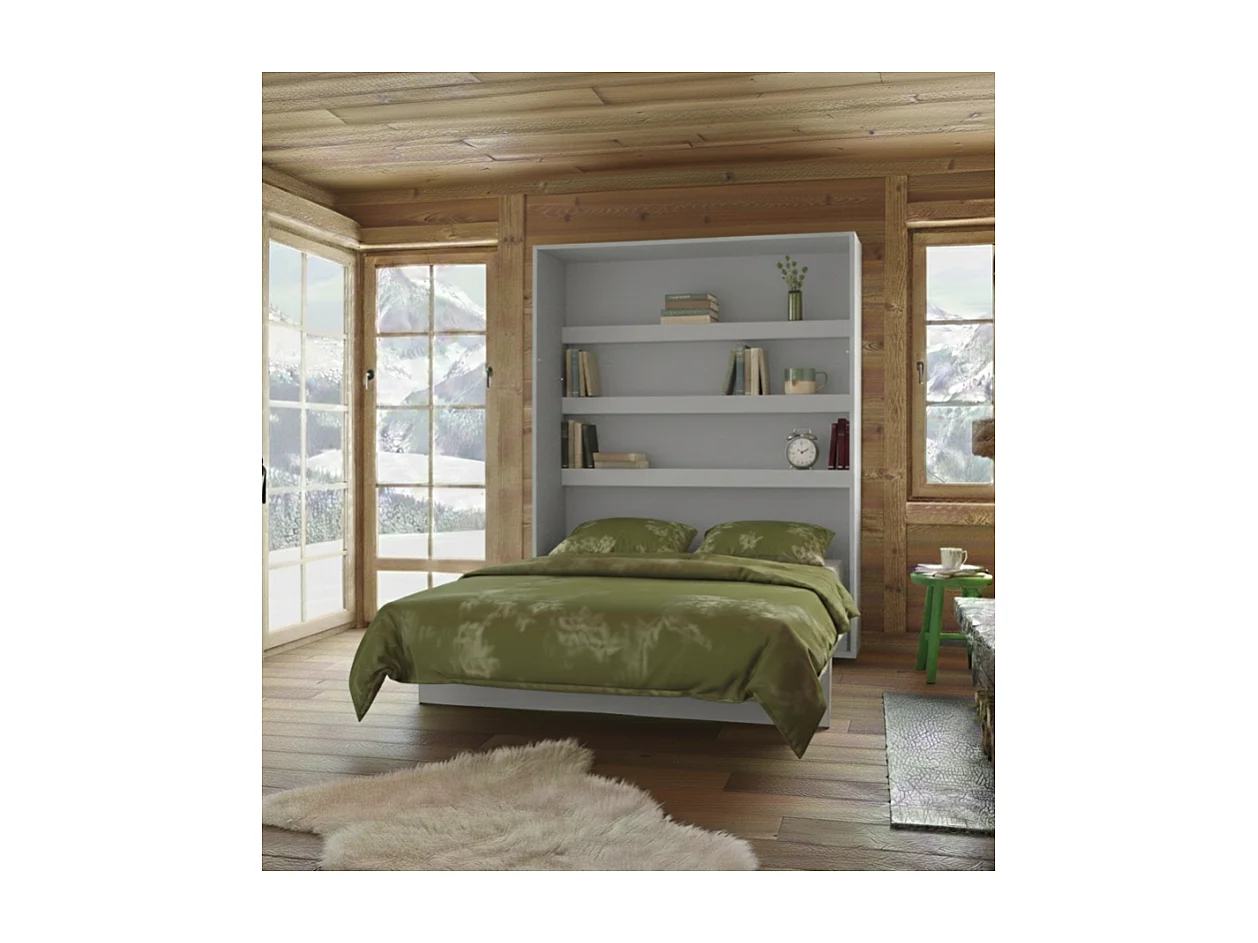Lenart Lit escamotable Vertical 180x200cm Matelas inclus Gris Lit Rabattable"Consus"