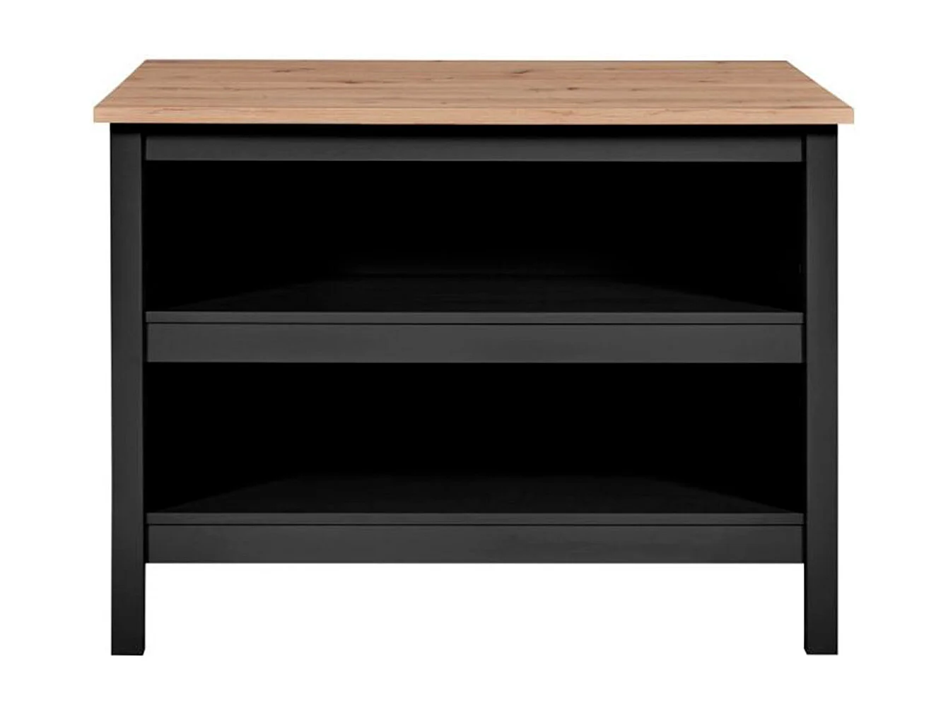 Ilot de Cuisine "Melina" 124cm Noir & Chêne