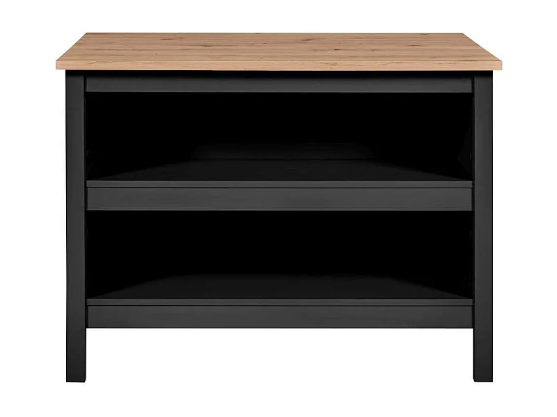 Ilot de Cuisine "Melina" 124cm Noir & Chêne