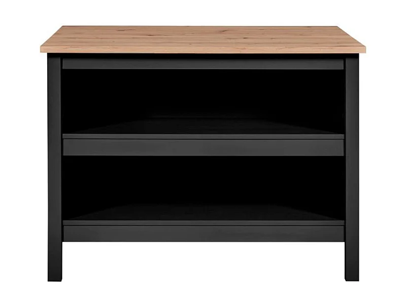 Ilot de Cuisine "Melina" 124cm Noir & Chêne