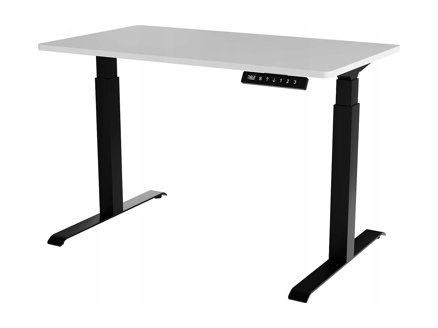 Bureau professionnel Blanc hauteur réglable électrique 121x67x120 NOMMA