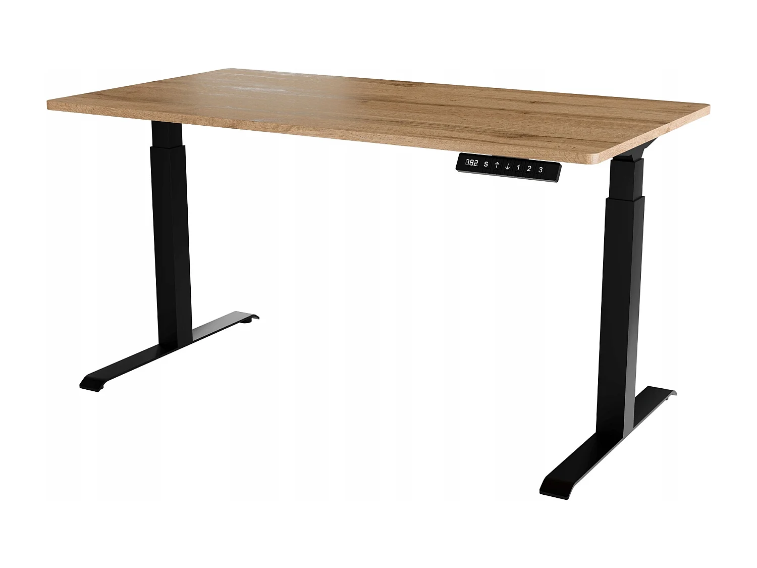 Bureau professionnel couleur chêne Wotan hauteur réglable électrique 150x80x120 NOMMA