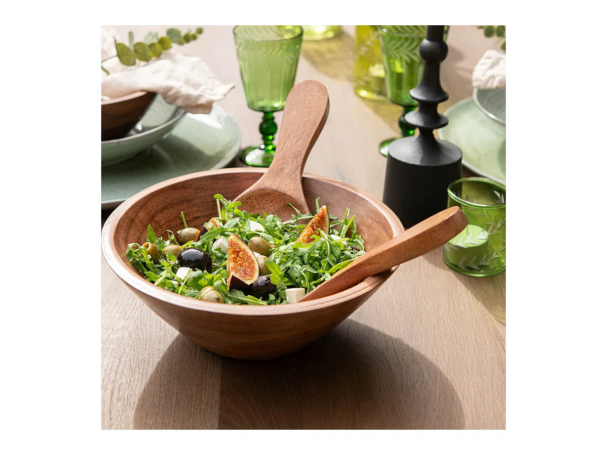 Saladier en Acacia "Dars" 25cm Naturel