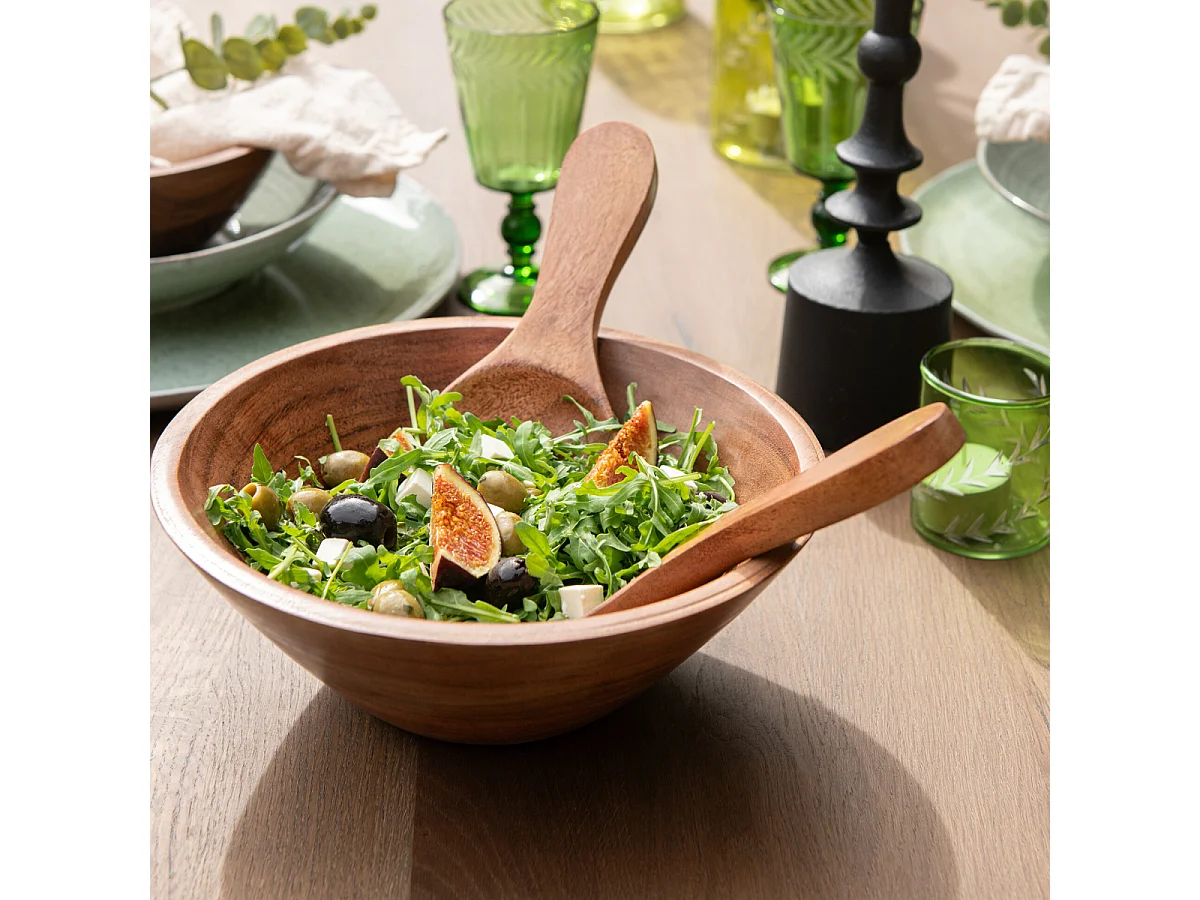 Saladier en Acacia "Dars" 25cm Naturel